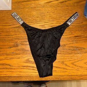 Victoria's Secret Very Sexy Brazilian Black Thong with Sparkling Straps